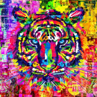 Puzzle - Bluebird - Színes tigris