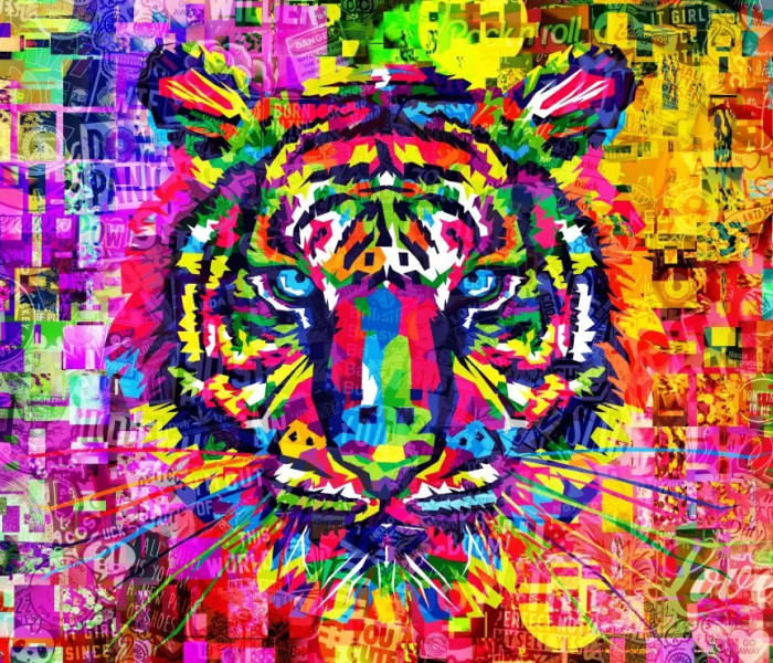 Puzzle - Bluebird - Színes tigris