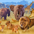 Puzzle - Bluebird - A szavannán élő állatok