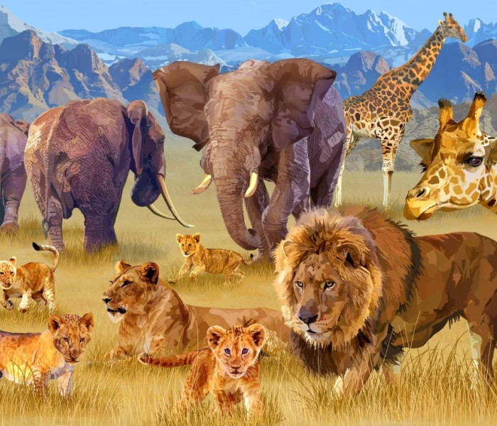 Puzzle - Bluebird - A szavannán élő állatok