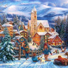 Puzzle - Castorland - Szánkózás a városba