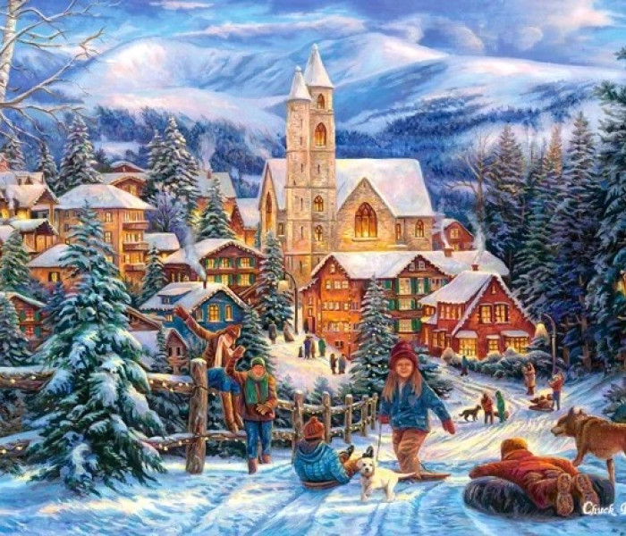 Puzzle - Castorland - Szánkózás a városba