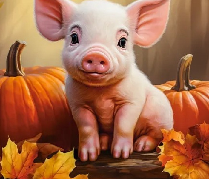 Puzzle - Castorland - Aranyos őszi malacka