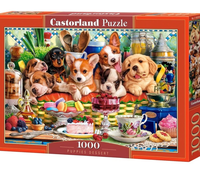 Puzzle - Castorland - Kölykök desszert