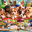 Puzzle - Castorland - Kölykök desszert