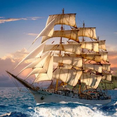 Vitorlázás Naplementekor