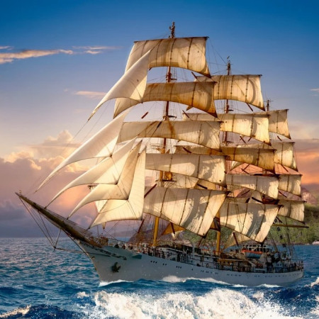 Vitorlázás Naplementekor