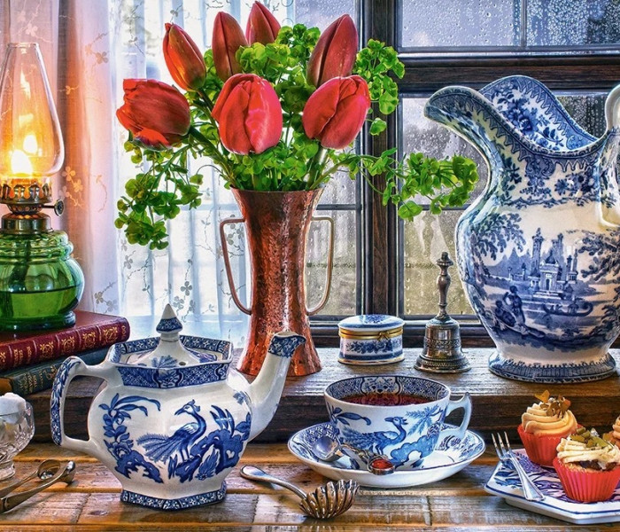 Puzzle - Castorland - Csendélet tulipánokkal