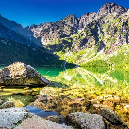 Napkelte Morskie Oko-nál, Tátra, Lengyelország