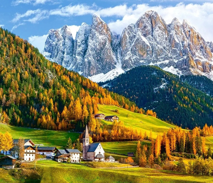 Puzzle - Castorland - Szent Magdolna templom, Dolomitok