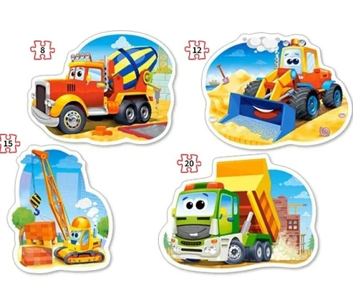 Puzzle - Castorland - Építőipari járművek - 4 az 1-ben