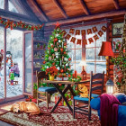 Puzzle - Castorland - Karácsonyi kunyhó