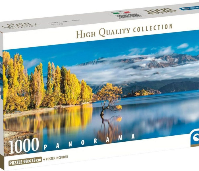 Puzzle - Clementoni - A Wanaka-tó aranyló tükörképei - Panoramatikus Puzzle