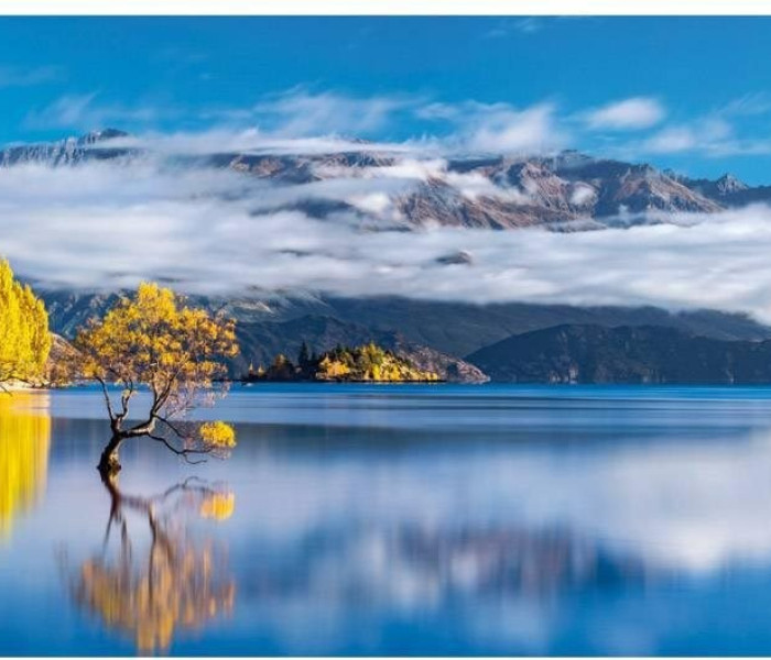 Puzzle - Clementoni - A Wanaka-tó aranyló tükörképei - Panoramatikus Puzzle
