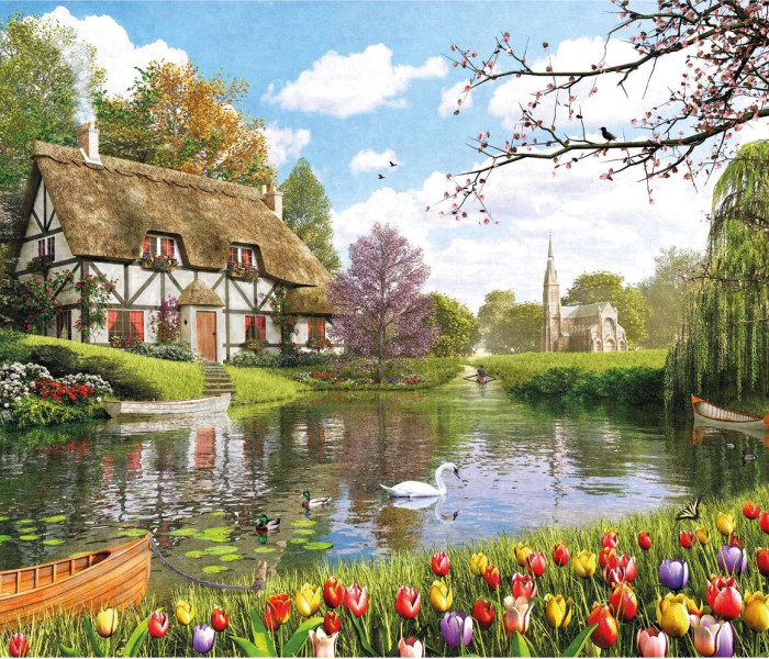 Puzzle - Dino - Házikó a vízparton