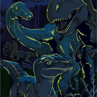 Jurassic World Világító kirakós