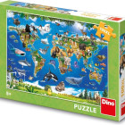 Puzzle - Dino - Állattérkép
