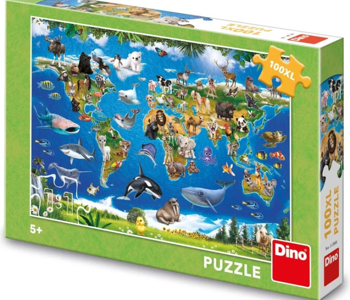 Puzzle - Dino - Állattérkép
