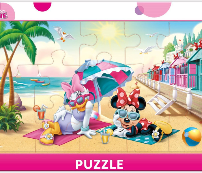 Puzzle - Dino - Minnie és Daisy a tengerparton