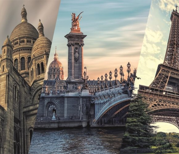 Puzzle - Dino - Párizs Kollázs - Panoramatikus Puzzle