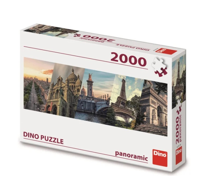Puzzle - Dino - Párizs Kollázs - Panoramatikus Puzzle