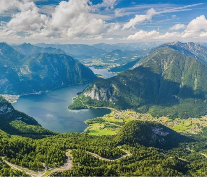 Puzzle - Dino - Alpok kilátása - Panoramatikus Puzzle