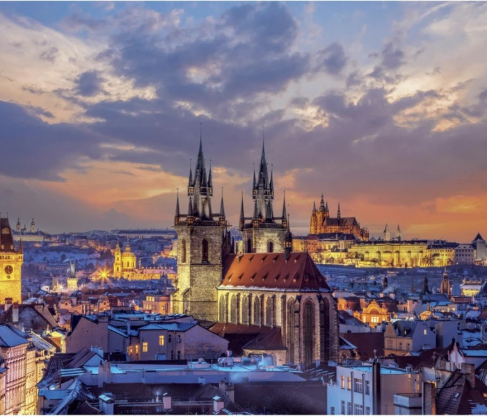 Puzzle - Dino - Kilátás a Hradčanyra Világító puzzle