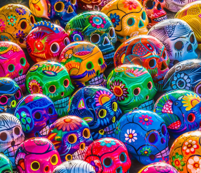 Puzzle - Enjoy - Színes koponyák