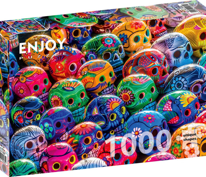 Puzzle - Enjoy - Színes koponyák