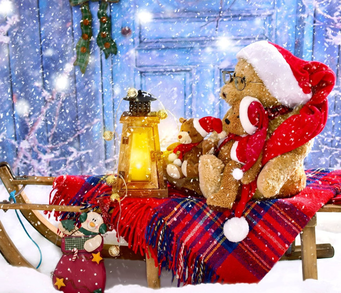 Puzzle - Enjoy - Plüssmackók mikulás sapkával