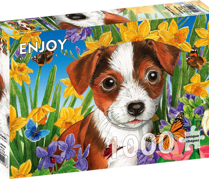 Puzzle - Enjoy - Kölyökkutyák a kertben