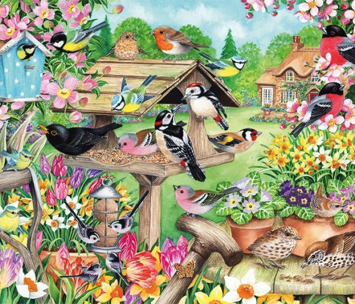 Puzzle - Falcon - Madarak a tavaszi kertben