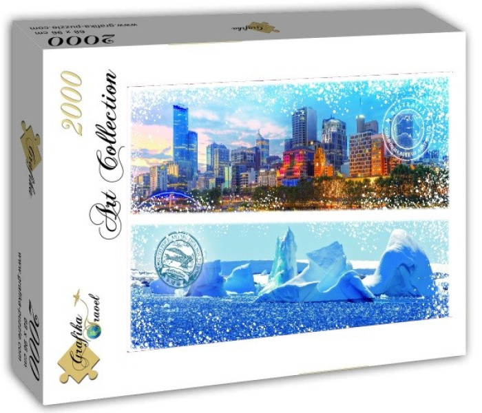 Puzzle - Grafika - Utazás a világ körül - Ausztrália, Antarktisz
