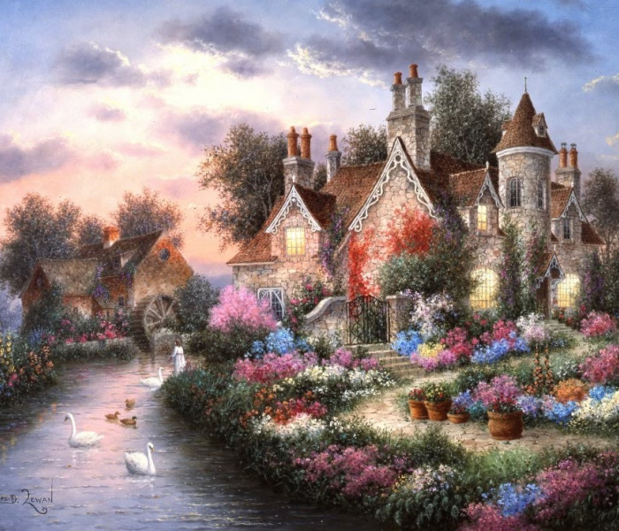 Puzzle - Grafika - Ház a Mill Creeknél