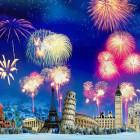 Puzzle - Grafika - Újév a világ körül