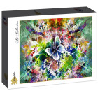 Puzzle - Grafika - Tavaszi virágok és pillangók