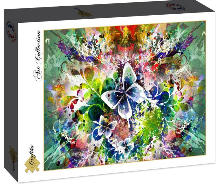 Puzzle - Grafika - Tavaszi virágok és pillangók