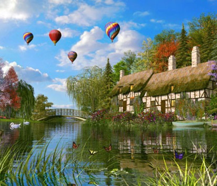 Puzzle - King - Öreg ház a tóparton