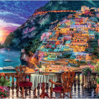 Puzzle - Ravensburger - Vacsora Positanóban, Olaszországban