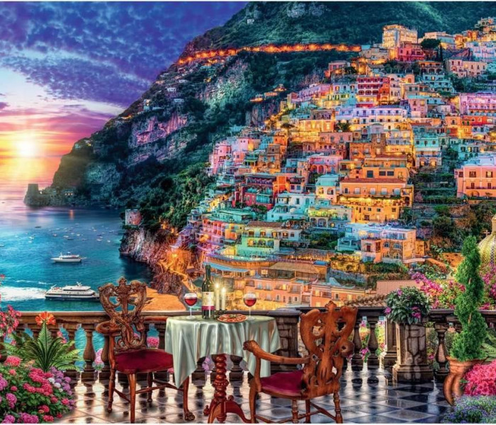 Puzzle - Ravensburger - Vacsora Positanóban, Olaszországban