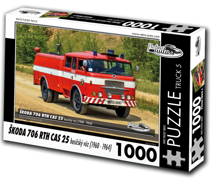 Puzzle - Retro-auta - Škoda 706 RTH CAS 25 Tűzoltóautó (1960-1964)