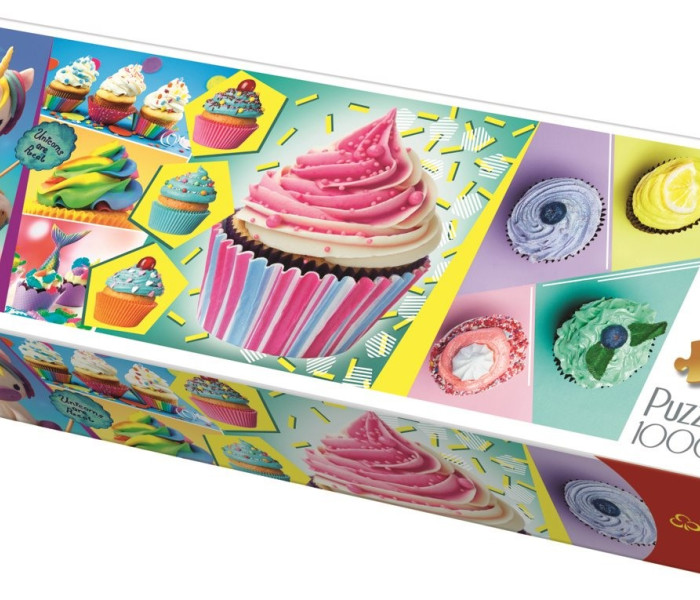 Puzzle - Trefl - Színes sütemények - Panoramatikus Puzzle