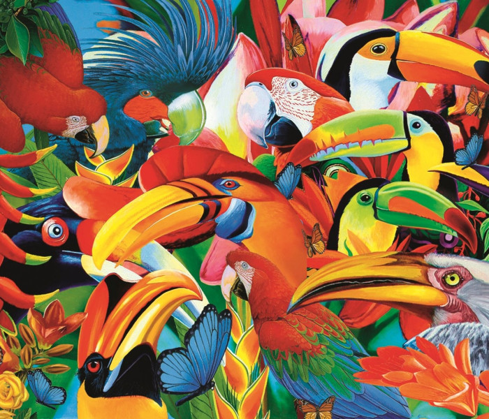 Puzzle - Trefl - Színes madarak