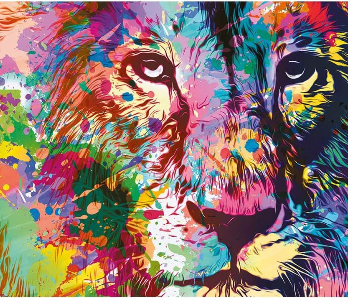 Puzzle - Trefl - Színes oroszlán