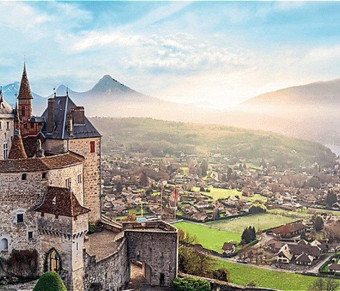 Puzzle - Trefl - Menthon kastély, Franciaország - Panoramatikus Puzzle