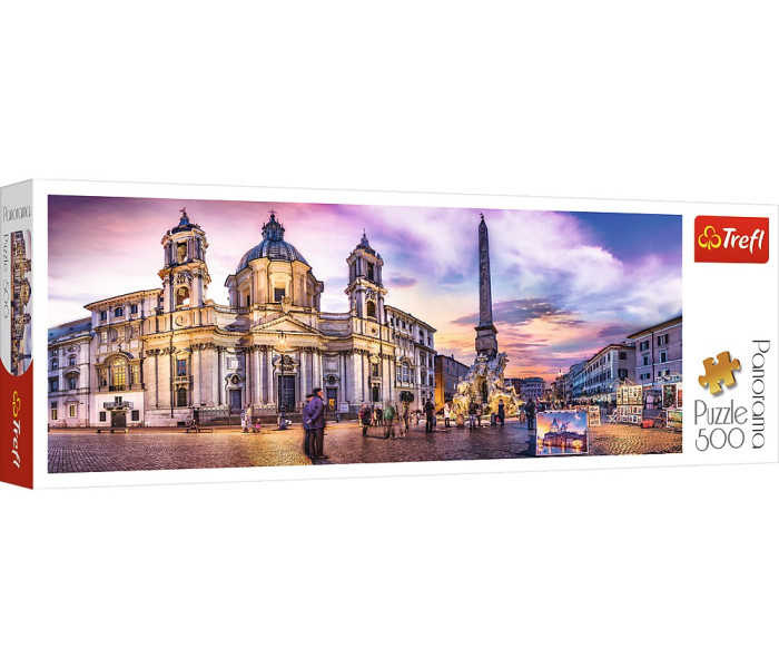 Puzzle - Trefl - Piazza Navona, Róma - Panoramatikus Puzzle