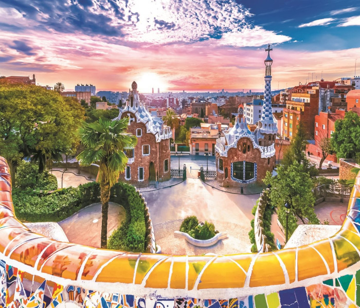 Puzzle - Trefl - Naplemente Barcelona felett, Spanyolország