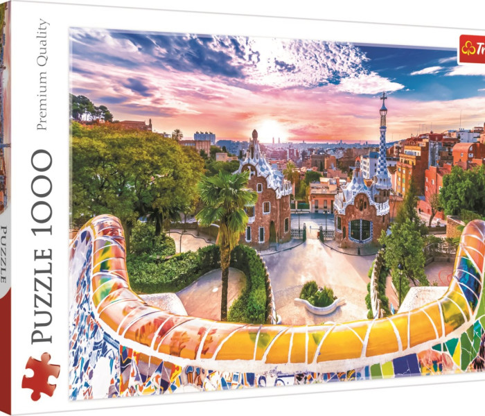 Puzzle - Trefl - Naplemente Barcelona felett, Spanyolország