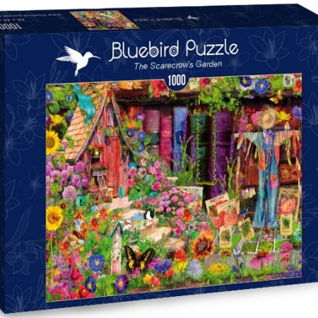 Madárijesztő a kertben