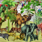 Puzzle - Bluebird - Állatok sivatagban